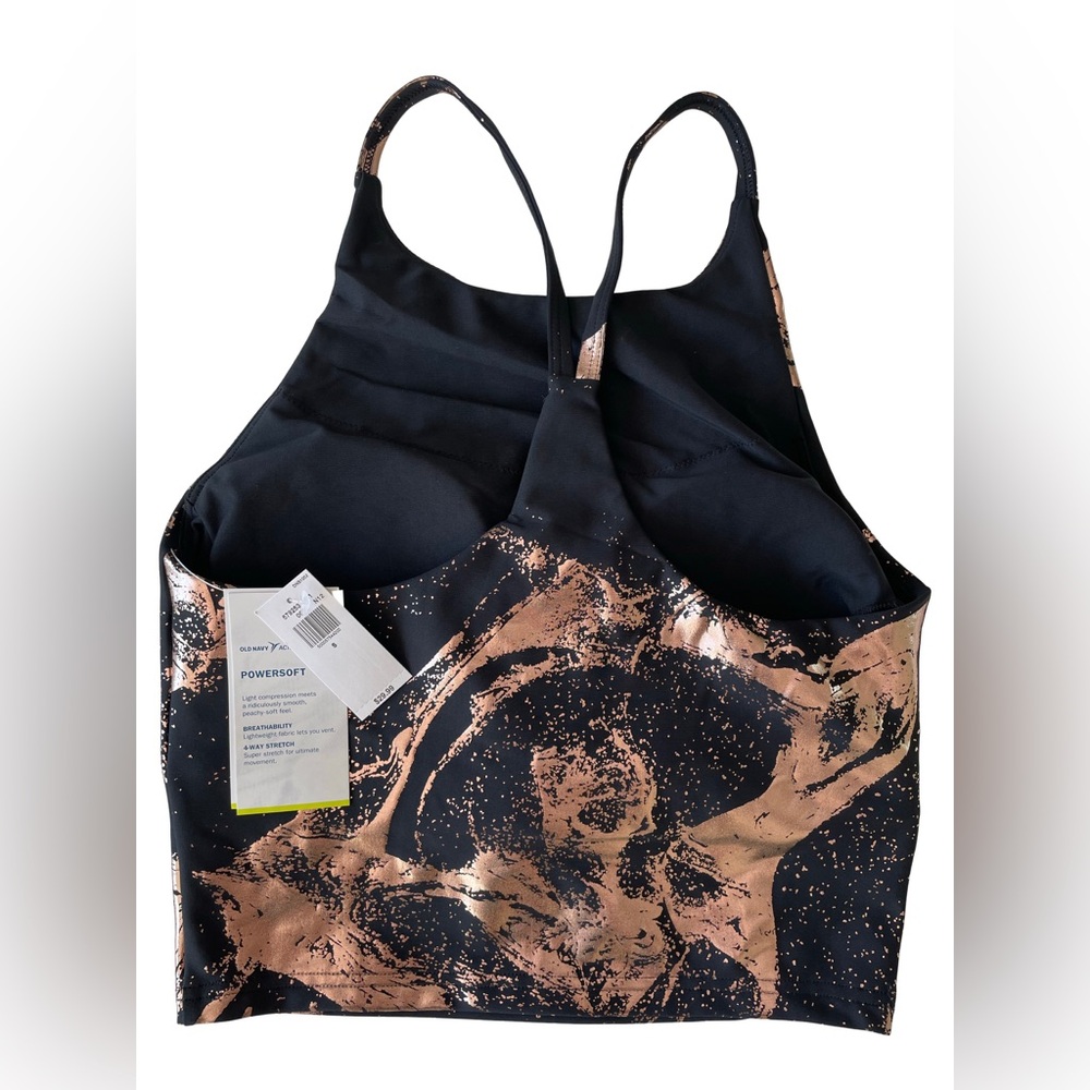 Black and Copper Swirl Cropped Tank Top - Picture 2 of 3
